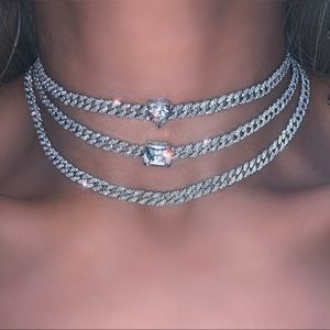 Elegant Silver Triple-Layered Necklace